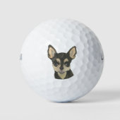 Black and Tan Shorthaired Chihuahua Golfballen (Voorkant)