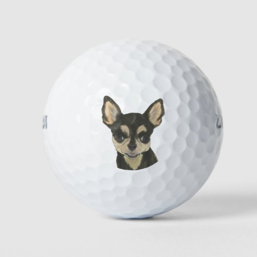 Black and Tan Shorthaired Chihuahua Golfballen (Voorkant)