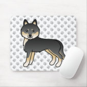 Black and Tan Siberian Husky Cute Dog Muismat (Met muis)