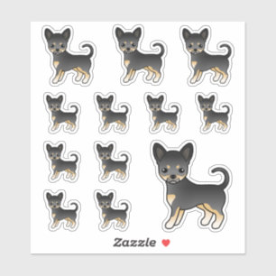 Black and Tan Smooth Coat Chihuahua Cute Dogs Sticker
