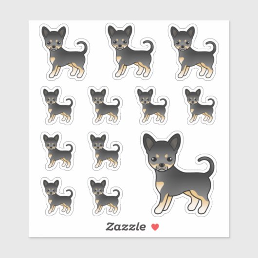 Black and Tan Smooth Coat Chihuahua Cute Dogs Sticker (Vel)