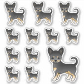Black and Tan Smooth Coat Chihuahua Cute Dogs Sticker (Voorkant)