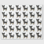 Black and Tan Smooth Coat Chihuahua Dog Pattern Cadeaupapier (Vlak)