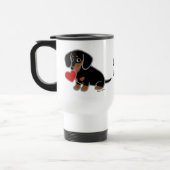 Black and Tan Smooth Dachshund Heart Reisbeker (Links)