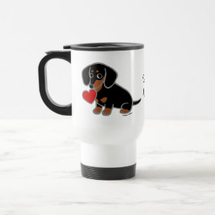 Black and Tan Smooth Dachshund Heart Reisbeker