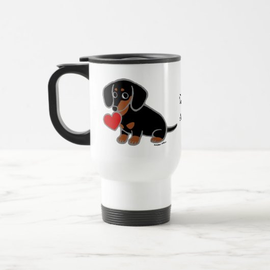 Black and Tan Smooth Dachshund Heart Reisbeker (Links)
