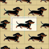 Black and Tan Smooth Dachshund Running Stof (Delen)