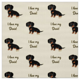 Black and Tan Smooth Dachshund Stof