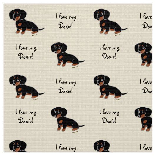 Black and Tan Smooth Dachshund Stof (Swatch)