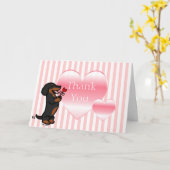 Black and Tan Smooth Haire Dachshund Kaart (Gele Bloem)