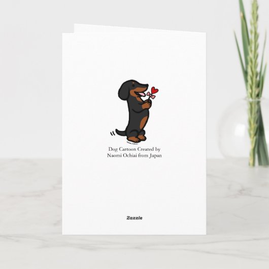 Black and Tan Smooth Haire Dachshund Kaart (Achterkant)