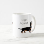 Black and Tan Smooth Posing Dachshund Koffiemok (Voorkant rechts)