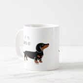 Black and Tan Smooth Posing Dachshund Koffiemok (Voorkant links)