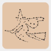 Black and Tan Starry Witch Halloween Vierkante Sticker (Voorkant)