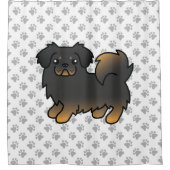 Black and Tan Tibetan Spaniel Cute Dog Douchegordijn (Voorkant)