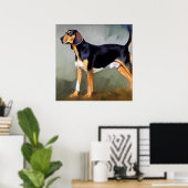 Black and Tan Virginia Foxhound Dog Poster (Thuiskantoor)