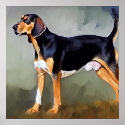 Black and Tan Virginia Foxhound Dog Poster (Voorkant)