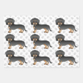 Black and Tan Wire Haire Dachshund Dog Patroon Inpakpapier Vel (Voorkant)