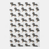 Black and Tan Wire Haire Dachshund Dog Patroon Theedoek (Verticaal)