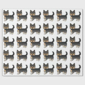 Black and Tan Yorkshire Terrier Cute Dog Pattern Cadeaupapier (Vlak)