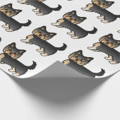 Black and Tan Yorkshire Terrier Cute Dog Pattern Cadeaupapier (Hoek)