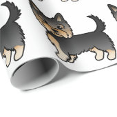 Black and Tan Yorkshire Terrier Cute Dog Pattern Cadeaupapier (Rol Hoek)