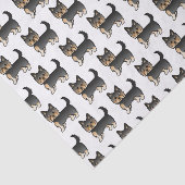 Black and Tan Yorkshire Terrier Cute Dog Pattern Tissuepapier (Detail)