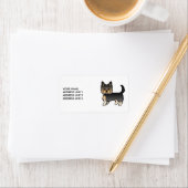 Black and Tan Yorkshire Terrier Dog & Custom Text Etiket (Insitu)