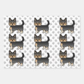 Black and Tan Yorkshire Terrier Dog Pattern Inpakpapier Vel (Voorkant)