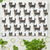 Black and Tan Yorkshire Terrier Dog Pattern Theedoek (Gevouwen)