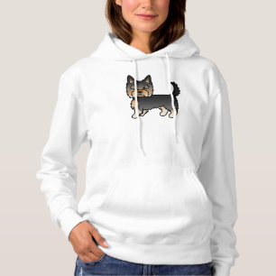 Black and Tan Yorkshire Terrier Yorkie Cartoon Dog Hoodie