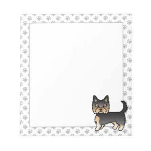 Black and Tan Yorkshire Terrier Yorkie Cartoon Dog Notitieblok