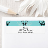 Black and Turquoise Floral Etiket (Insitu)