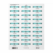 Black and Turquoise Floral Etiket (Full Sheet)