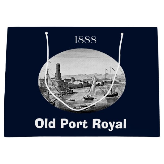 Black and White 1888 Old Port Royal Jamaica Large Cadeautasje (Voorkant)