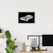 Black and White 1967 Buick Riviera Pop Art Poster (Thuiskantoor)