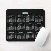 Black and White 2026 Calendar Muismat (Met muis)