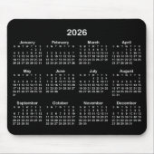 Black and White 2026 Calendar Muismat (Voorkant)