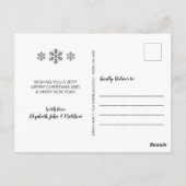 Black and White 4 Photo Collage Kerstfeestdag Briefkaart (Achterkant)