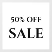 Black and White 50% OFF SALE Raamsticker (Vel)