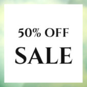 Black and White 50% OFF SALE Raamsticker (Vel 3)