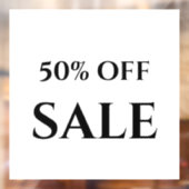 Black and White 50% OFF SALE Raamsticker (Vel 2)