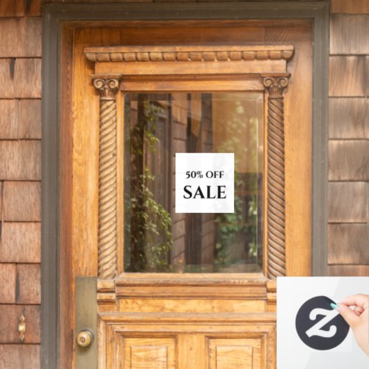 Black and White 50% OFF SALE Raamsticker (Huis Deur)