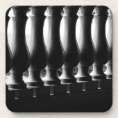 Black and White Abstract Bier Onderzetter (Voorkant)