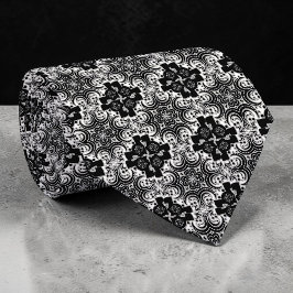 Black and White Abstract Custom Necktie Stropdas