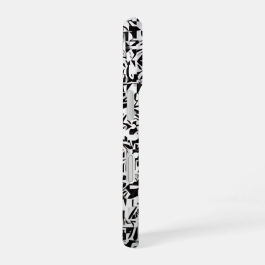 Black and White Abstract Geometric Pattern iPhone 16 Hoesje (Rechterkant)