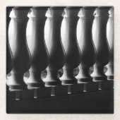 Black and White Abstract Glazen Onderzetter (Voorkant)