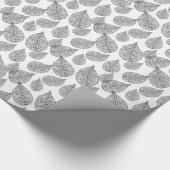 Black And White Abstract Leafs Pattern Cadeaupapier (Hoek)