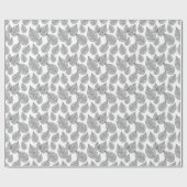 Black And White Abstract Leafs Pattern Cadeaupapier (Vlak)