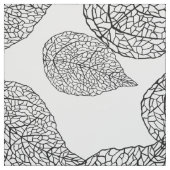 Black And White Abstract Leafs Pattern Stof (Swatch)